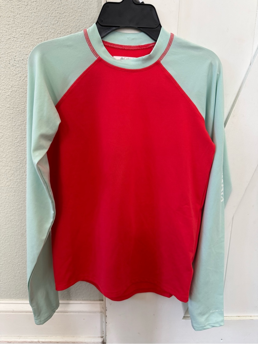 Columbia Kids Long Sleeve Rashguard - Red & Mint Green